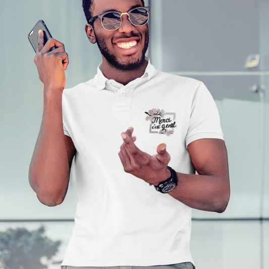 Polo White Merci c'est Gentil