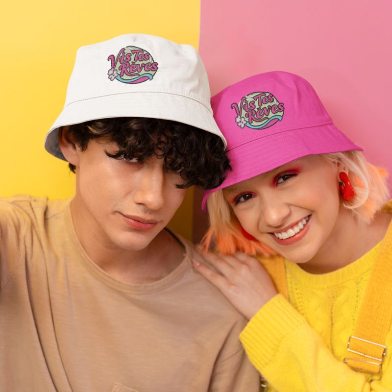 Hat Bob Vis Tes Rêves Circle Green Pink