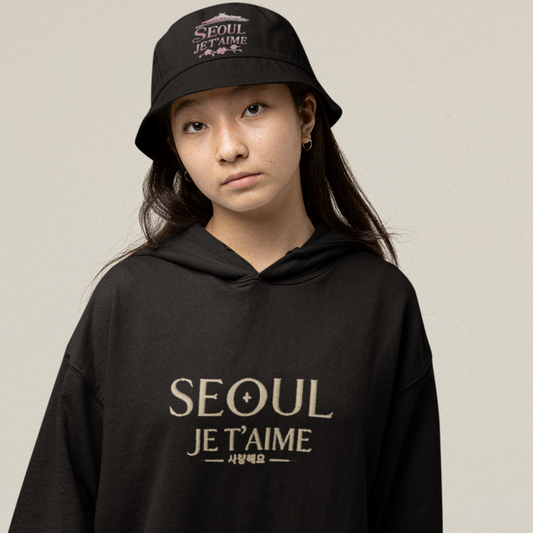 Hat Bob Black Seoul Je t'Aime