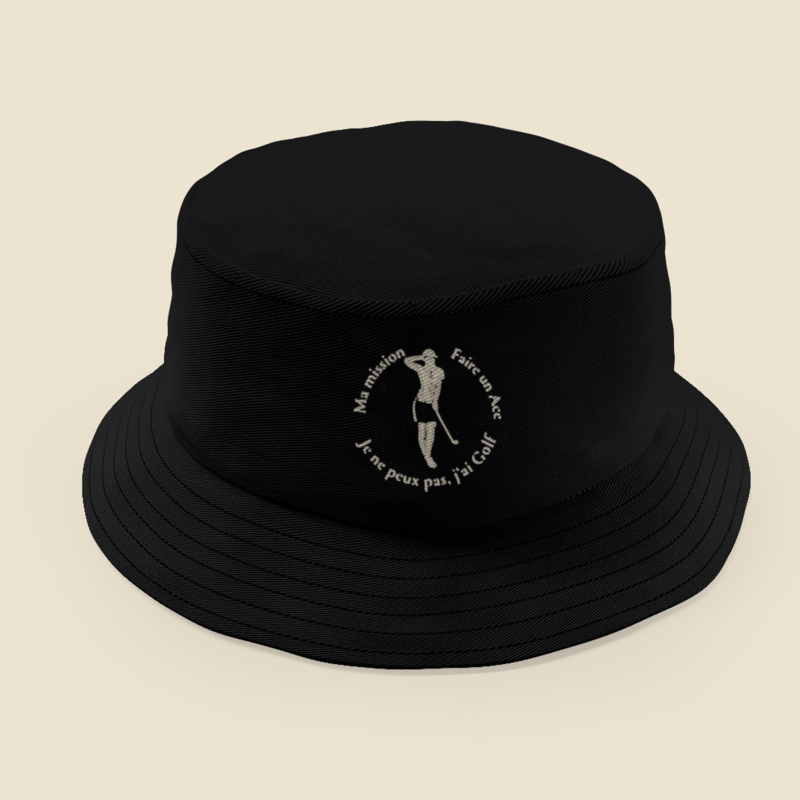 Hat Bob  Black Je ne Peux Pas J'ai Golf Woman