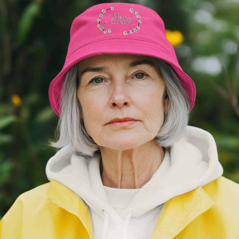 Hat Bob Pink Merci C'Est Gentil