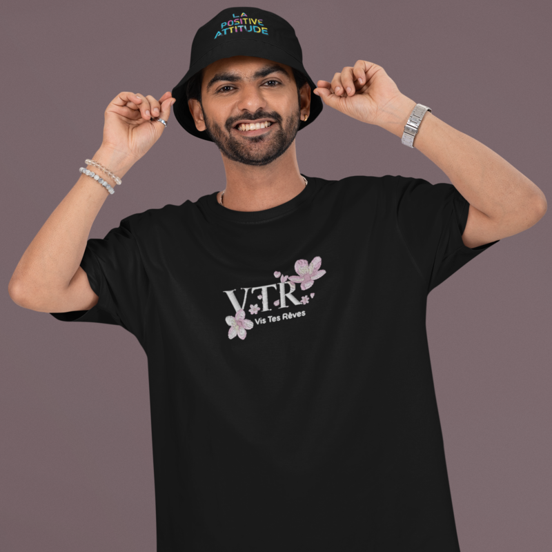 Hat Bob Black La Positive Attitude Multi Color