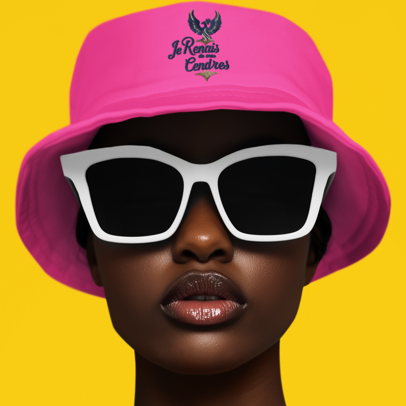 Hat Bob Pink Je Renais de Mes Cendres Phoenix Blue