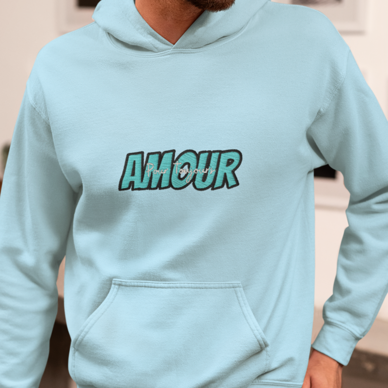Hoodie Blue Amour Toujours Blue