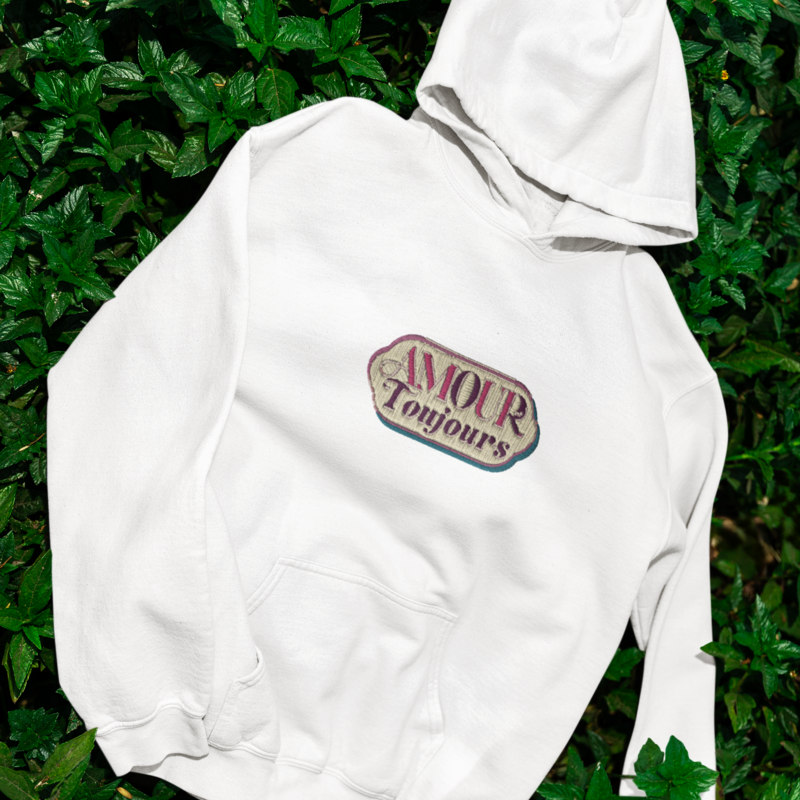 Hoodie White Amour Toujours