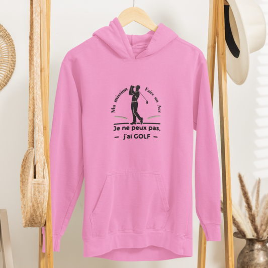 Hoodie Pink Je ne Peux Pas J'ai Golf Man