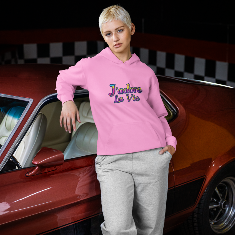 Hoodie Pink j'Adore La Vie Color