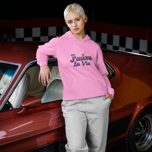 Hoodie Pink j'Adore La Vie Color