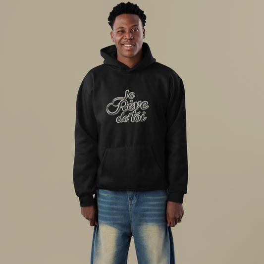 Hoodie Black J'ai Rêvé de Toi Black White