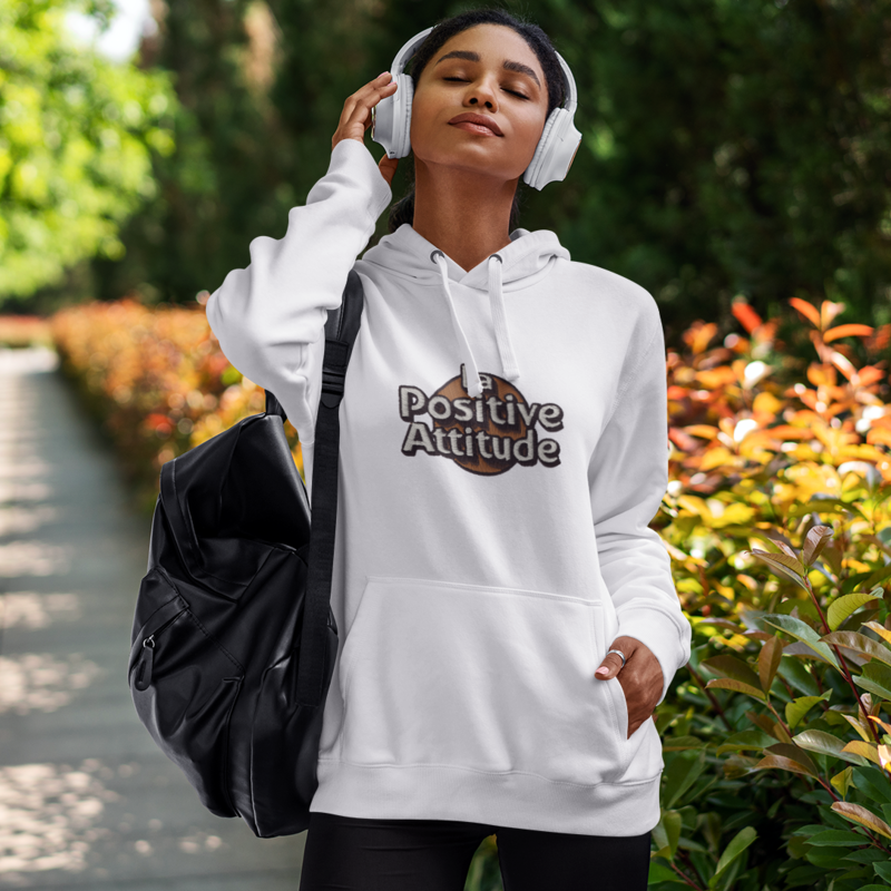 Hoodie White La Positive Attitude