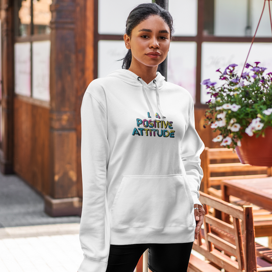 Hoodie White La Positive Attitude Color