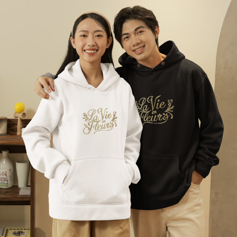 Hoodie La Vie en Fleurs Gold
