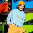 Load image into Gallery viewer, Hoodie Blue La Vie en Fleurs Gold
