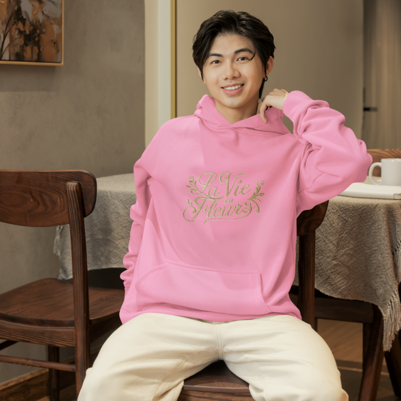 Hoodie Pink La Vie en Fleurs Gold