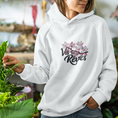 Load image into Gallery viewer, Hoodie White Vis Tes Rêves Cherry Blossoms
