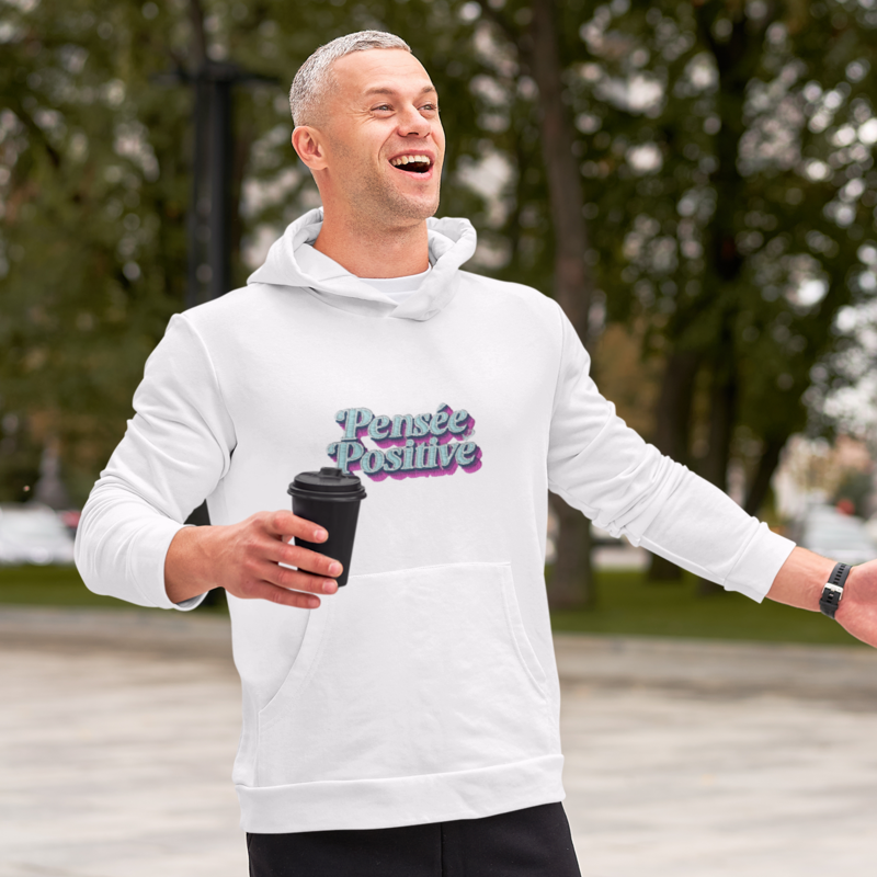 Hoodie White Pensée Positive