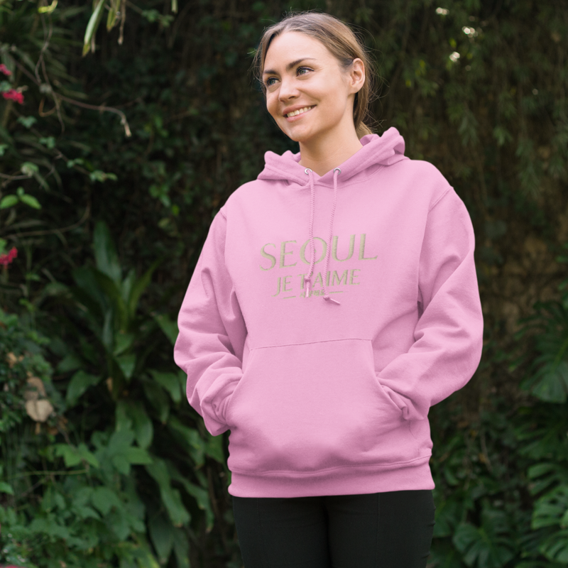 Hoodie Pink Seoul Je T'Aime Gold
