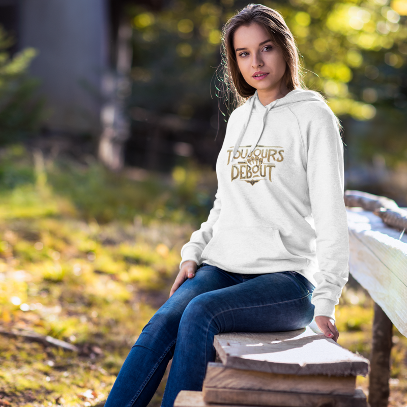 Hoodie White Toujours Debout