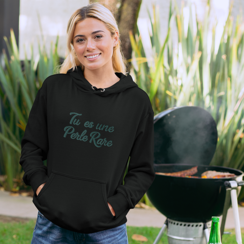 Hoodie Black Tu es Une Perle Rare