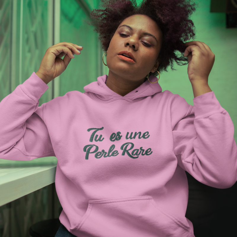 Hoodie Pink Tu es Une Perle Rare