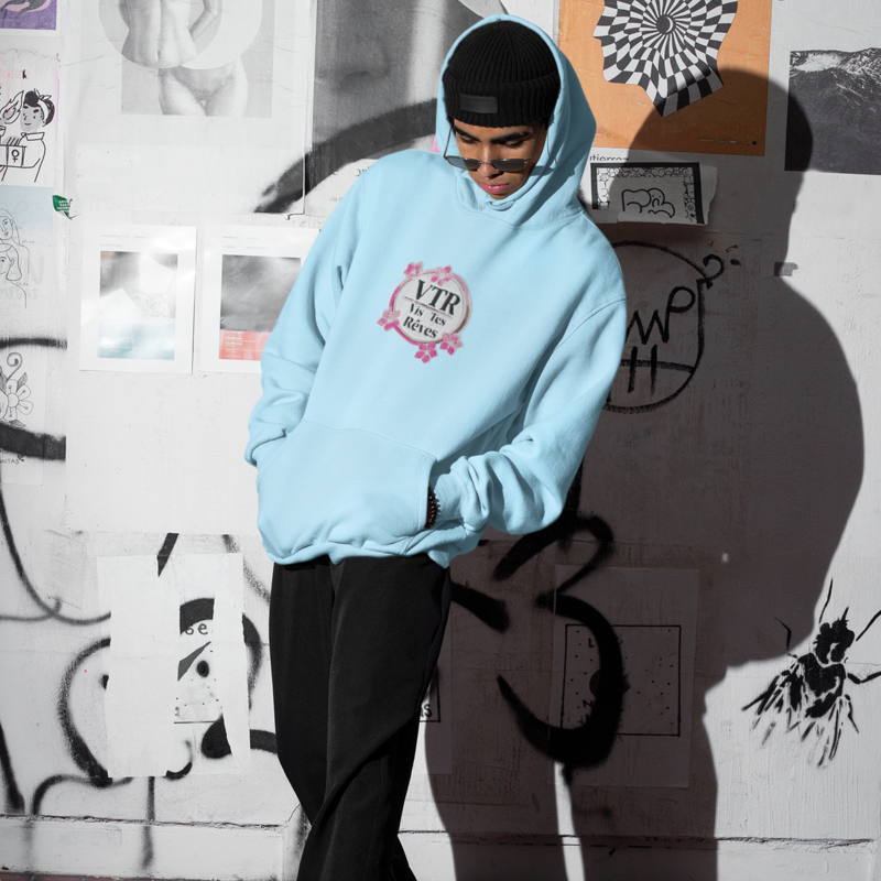 Hoodie Blue VTR Vis Tes Rêves Circle Sakura