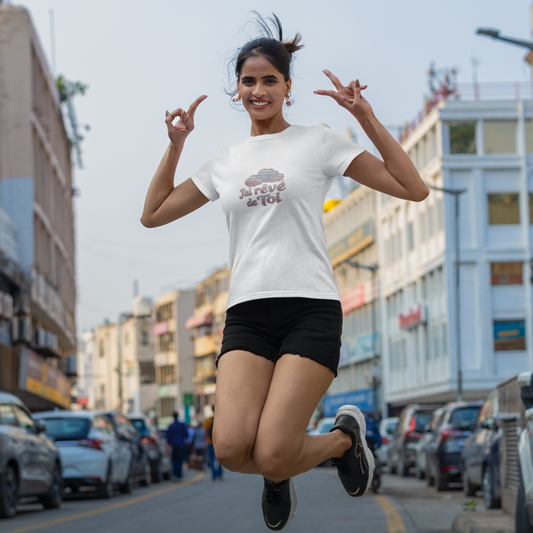 Tee Shirt White J'ai Rêvé de Toi Cloud