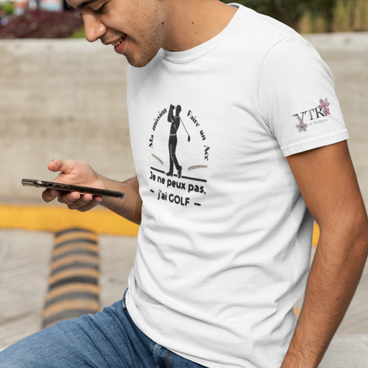 Tee Shirt White Je ne Peux Pas J'ai Golf