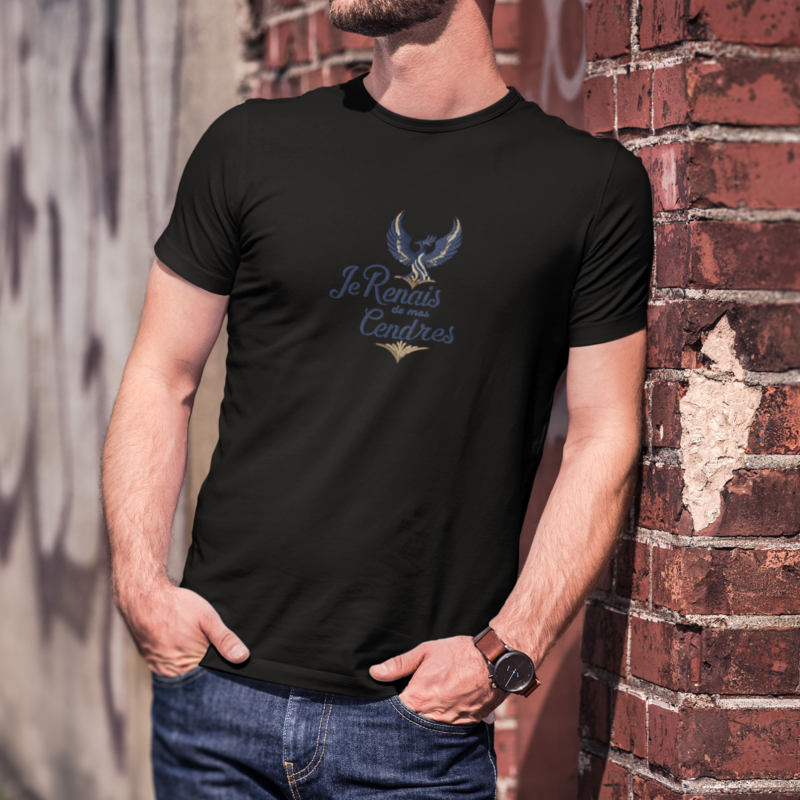 Tee Shirt Black Je Renais de Mes Cendres Phoenix