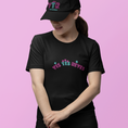 Load image into Gallery viewer, Tee Shirt Black VTR Vis Tes Rêves Blue And Pink
