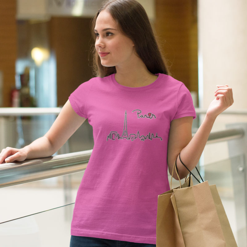 Tee Shirt Pink Paris City