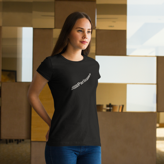 Tee Shirt Black Paris Airplane