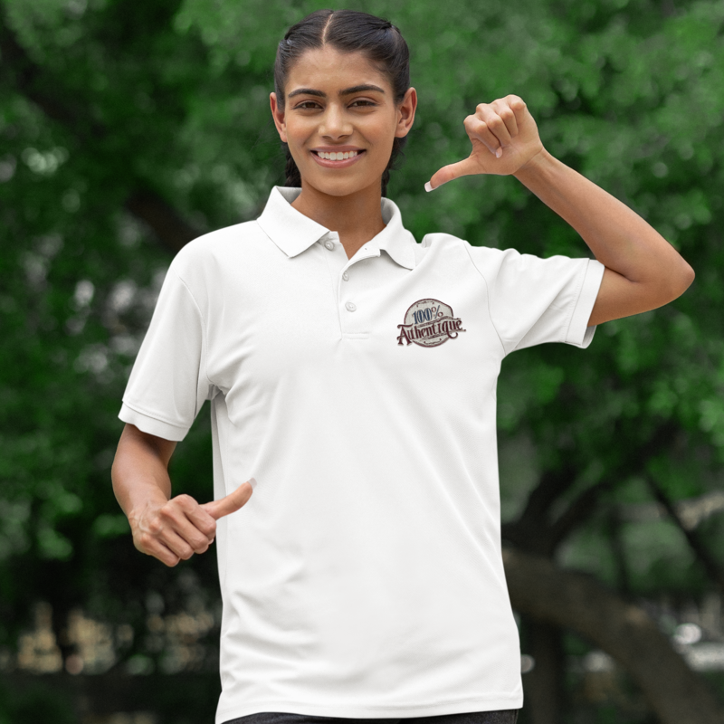 Polo Shirt White 100% Authentique