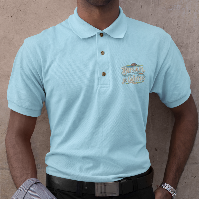 Polo Shirt Blue Busan Je t'Aime