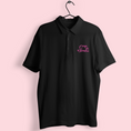 Load image into Gallery viewer, Polo Shirt Black Coup de Foudre Pink
