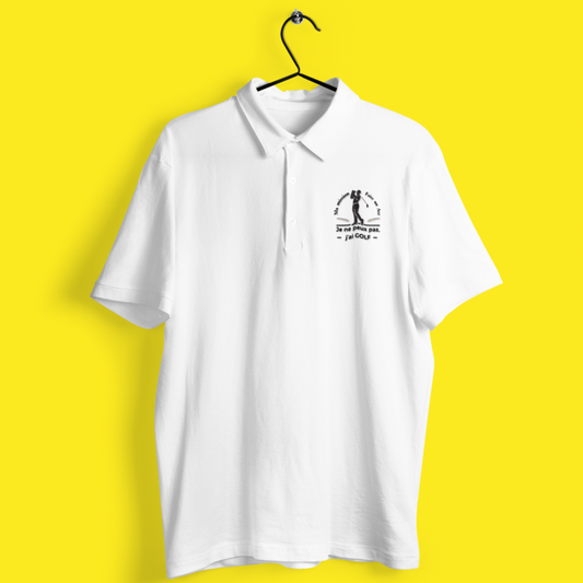 Polo Shirt White Je ne Peux Pas J'ai Golf Man