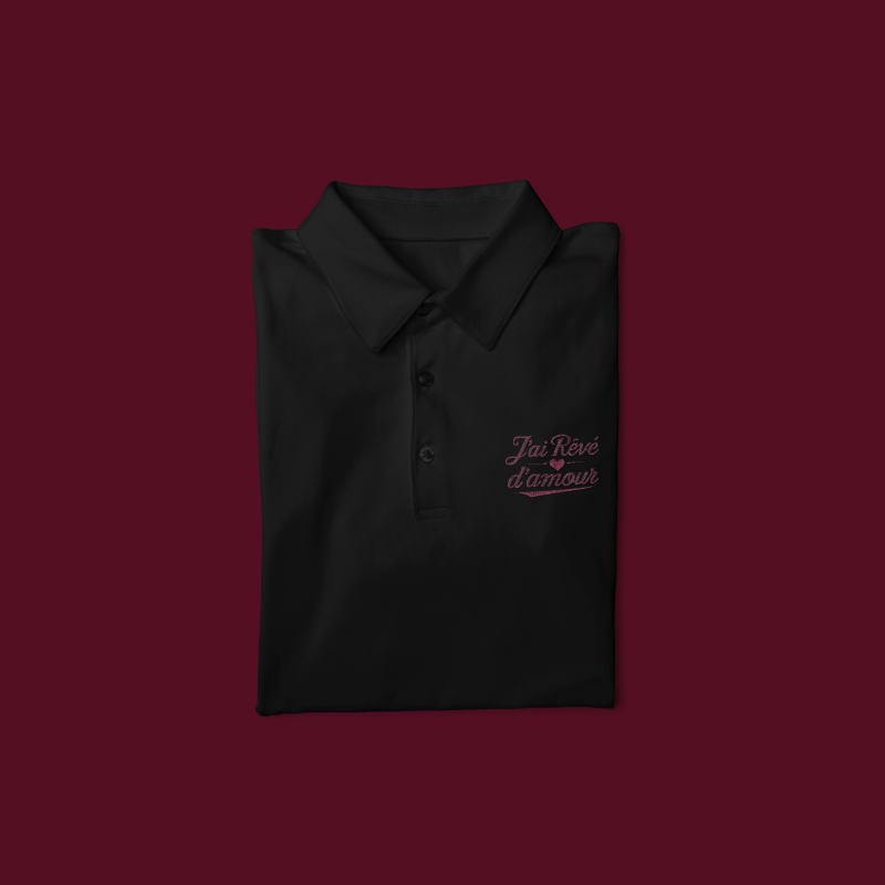 Polo Shirt Black J'ai Rêvé d'Amour