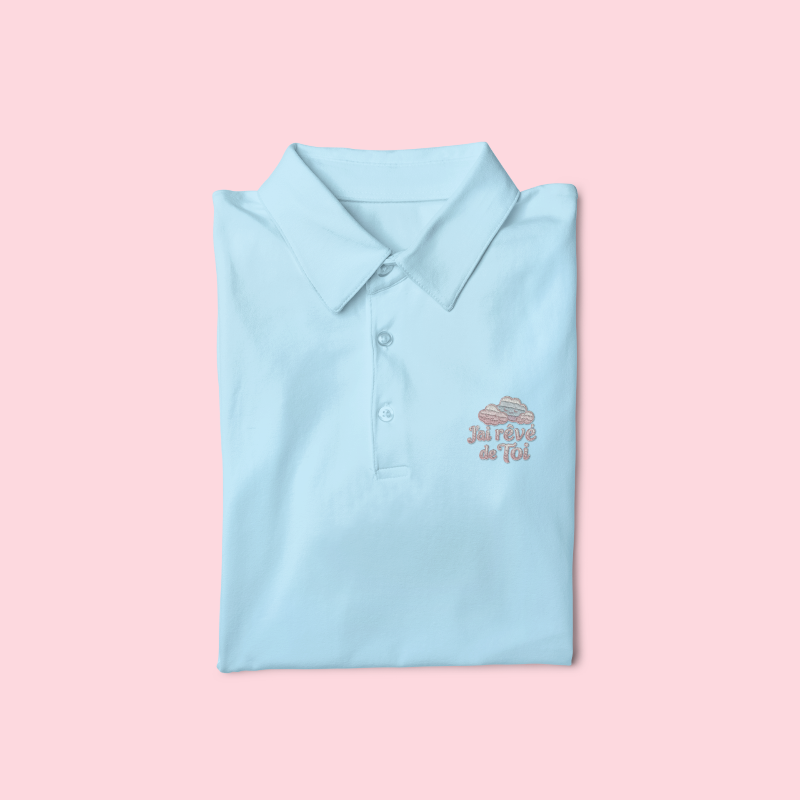 Polo Shirt Blue J'ai Rêvé de Toi