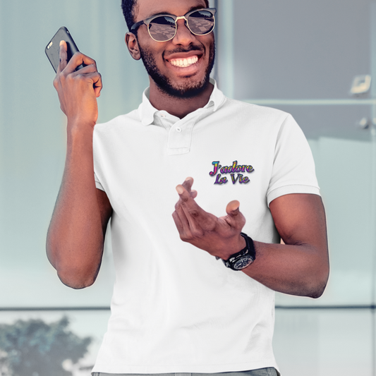 Polo Shirt White J'adore La Vie Color