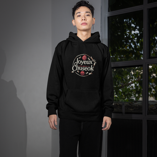 Hoodie Black Joyeux Chuseok Circle