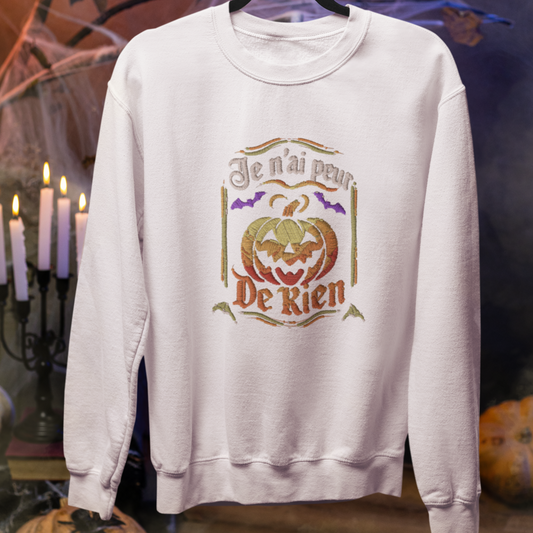 Sweatshirt White Halloween Je n'ai Peur de Rien