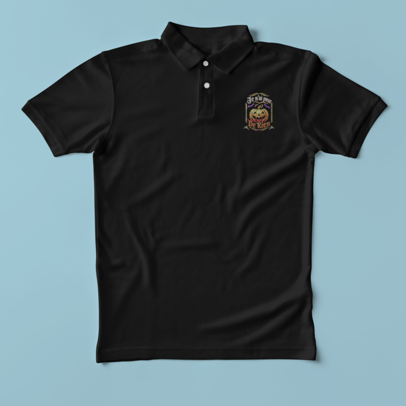 Polo Black Halloween Je n'ai Peur de Rien
