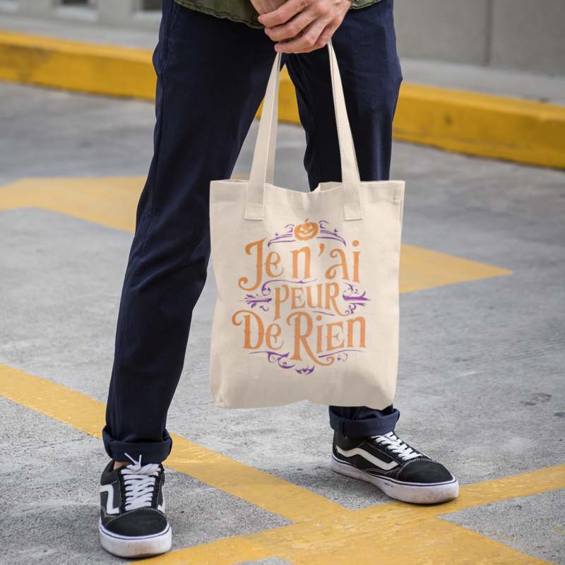 Canvas Tote Bag White Je n'ai Peur de Rien