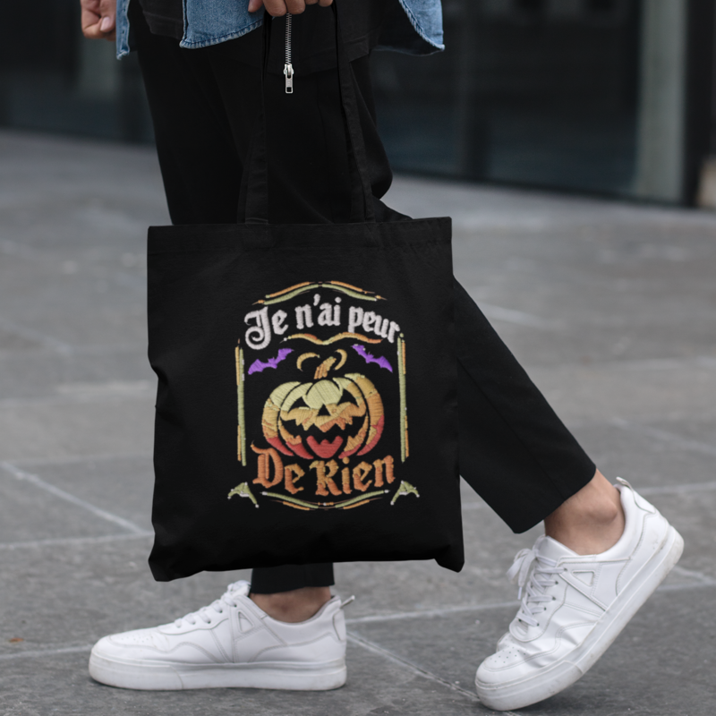 Canvas Tote Bag Black Je n'ai Peur de Rien