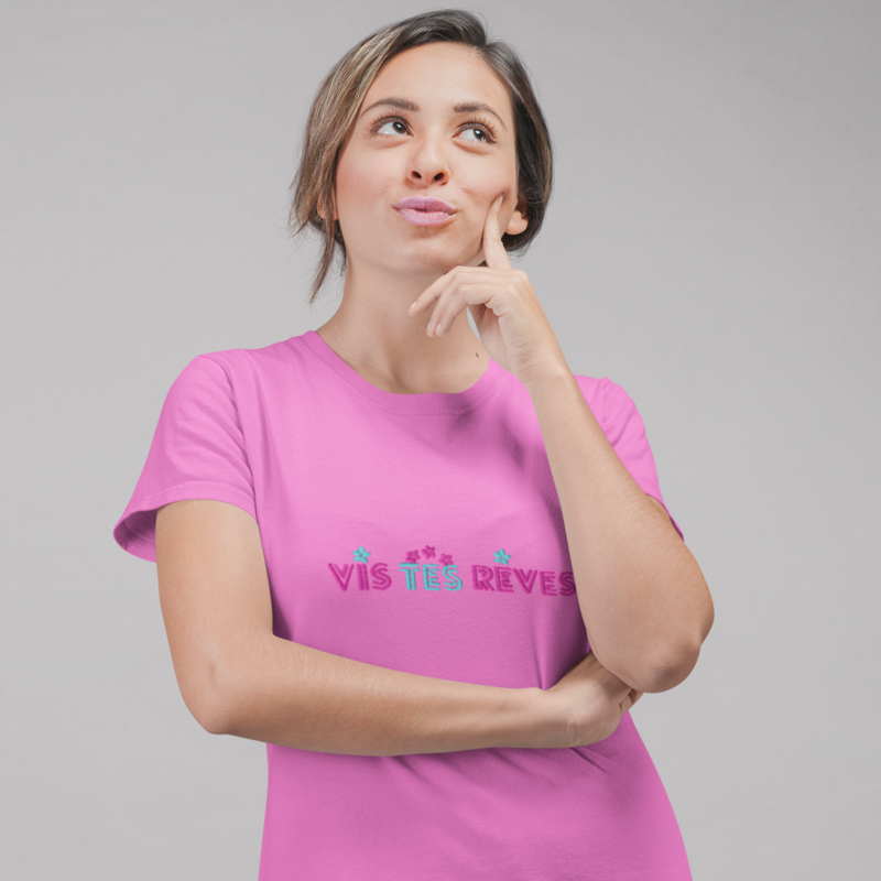 Tee Shirt Pink Vis Tes Rêves Blue Pink