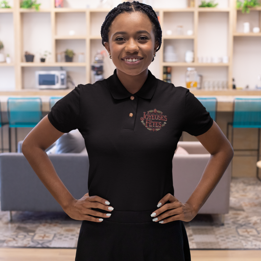 Polo Shirt Black Joyeuses Fêtes