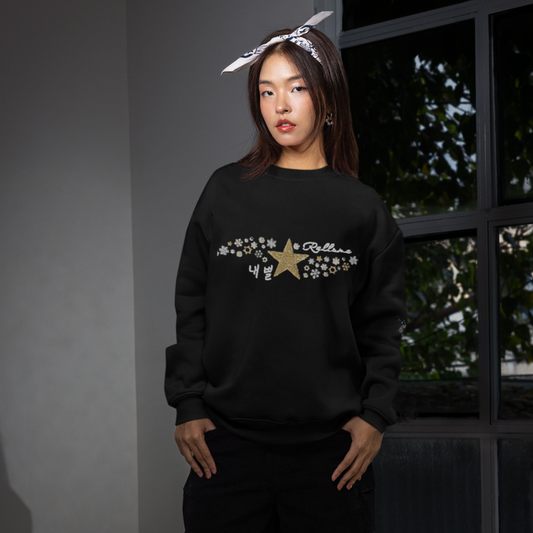 Sweater Black Rallume Mon Etoile in French Korea