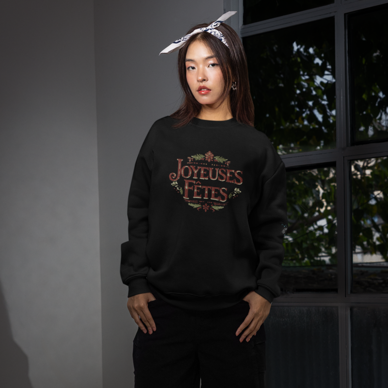 Sweater Black Joyeuses Fêtes