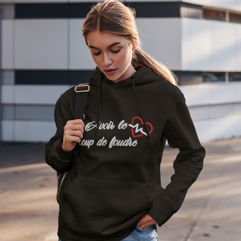 Hoodie  Black Avoir le Coup de Foudre