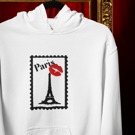 Hoodie White Stamp Paris