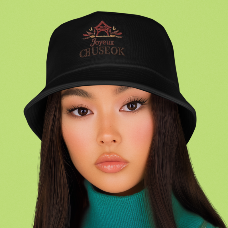 Hat Bob Black Joyeux Chuseok Temple